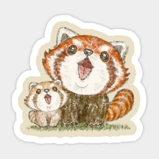 Red panda family singing Sticker